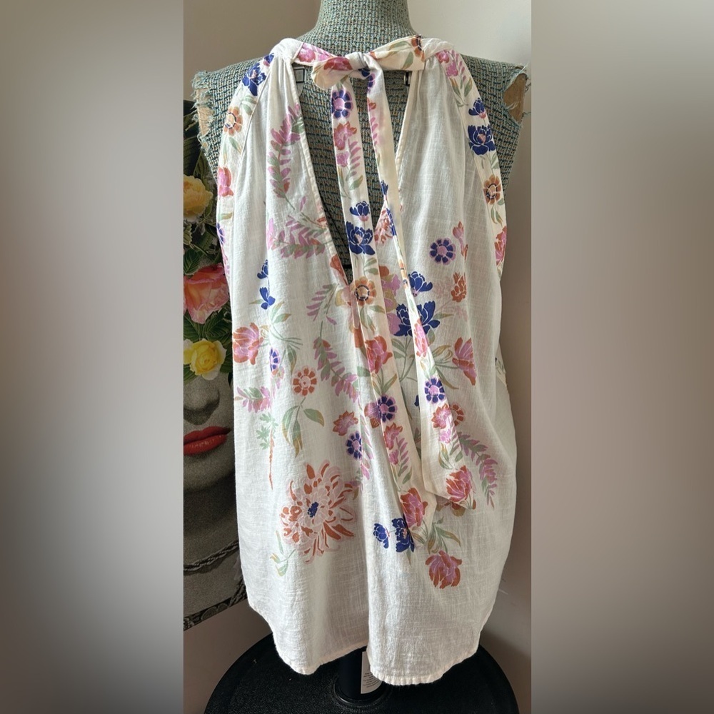 FREE PEOPLE EMILY TOP. BOHO CHIC, GORGEOUS, FLATTERING, Sz. L. 100% COTTON - Picture 7 of 12